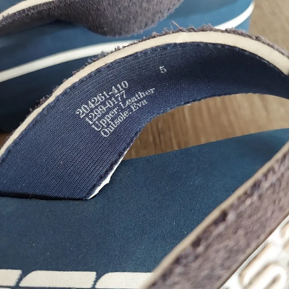 Vintage Guess Platform Flip Flops Sandals Blue White Size 5